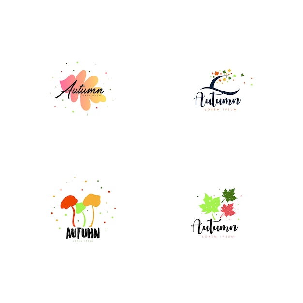 Herfst logo set vector