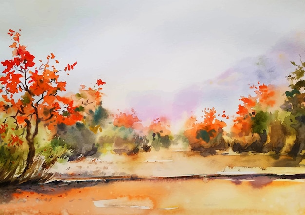 Herfst met kleuren aquarel schilderen