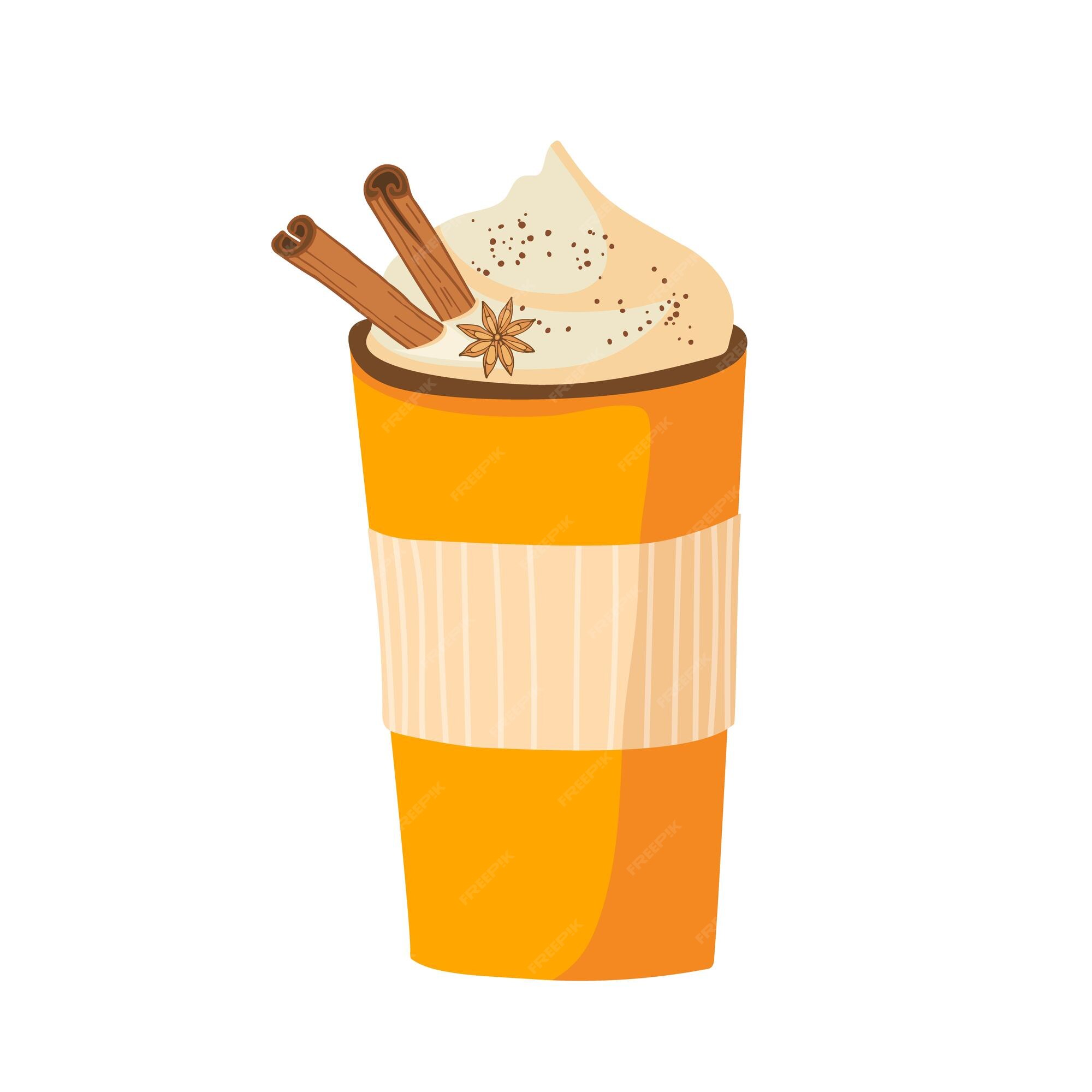 Beenmerg grip Overeenstemming Herfst- of winterdrankje in meeneembeker. romige warme chocolademelk,  cappuccino voor kerstmis | Premium Vector