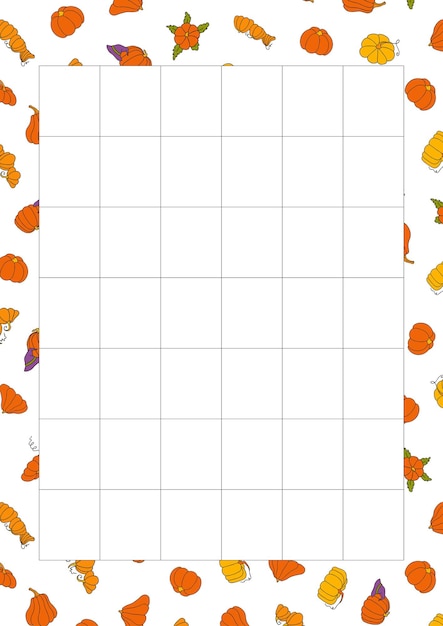 Herfst ontwerp sjabloon hand getekende pompoenen platte vectorillustratie