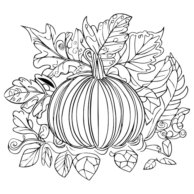 Herfst oogst groentepompoen Herfst herfstseizoen illustratiepagina's kleuren