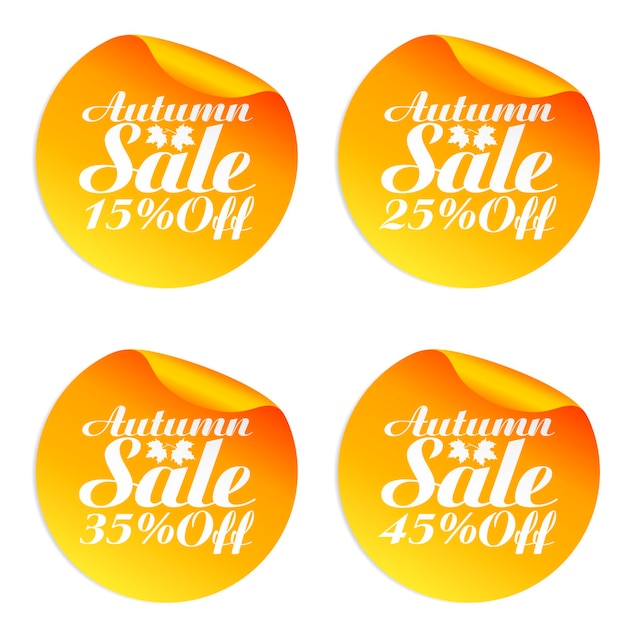 Herfst oranje sale stickers set 15 25 35 45 korting