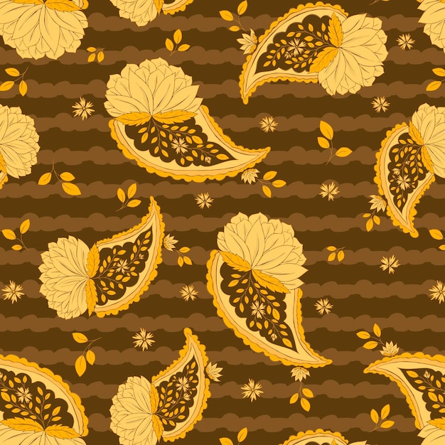 Herfst paisley bloemen met strepen patroon