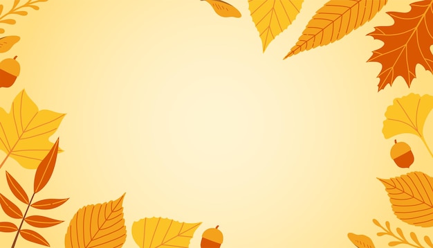 Herfst plat ontwerp vector achtergrond herfstbladeren illustratie