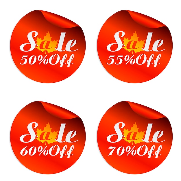 Herfst sale stickers set 50 55 60 70 korting