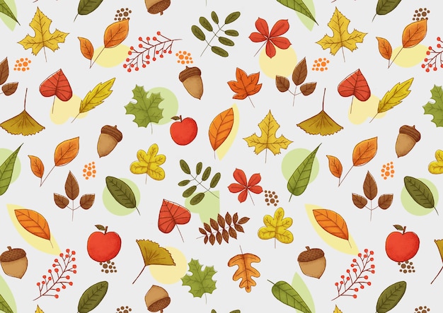 Vector herfst seizoen verlaat collectie patroon