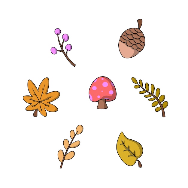 Herfst set illustratie voor element