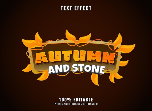 Herfst steen en rock game logo titel teksteffect