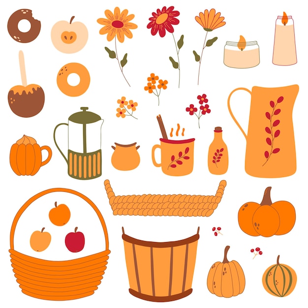 Herfst stickers collectie met leuke seizoenselementen