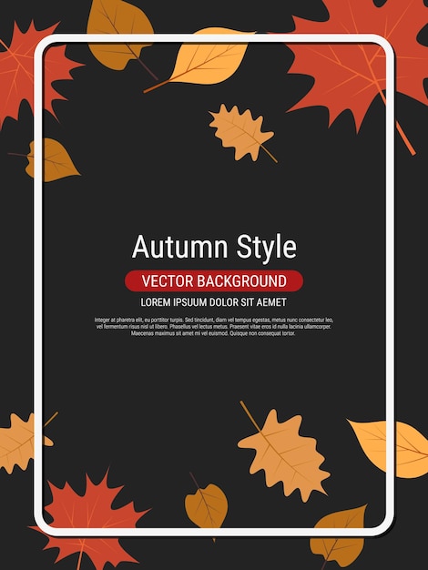 Herfst stijl flyer vector sjabloon