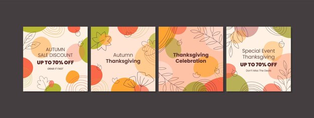 Herfst Thanksgiving Social Media Post Template Set