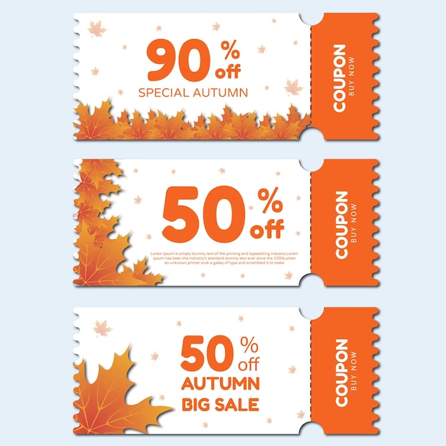 herfst thema coupon vector ontwerp