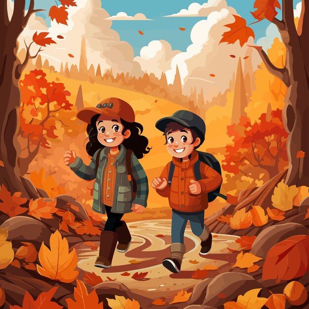 Herfst_uitstap_kinderen_vector