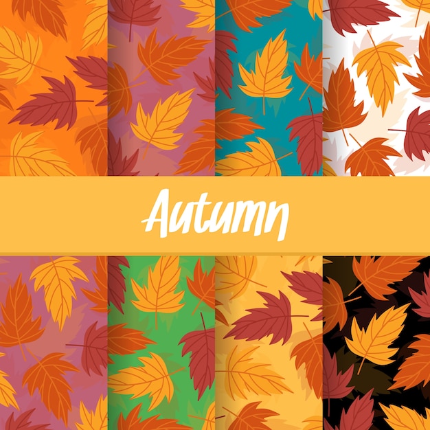 herfst val palmbladeren naadloze patroon