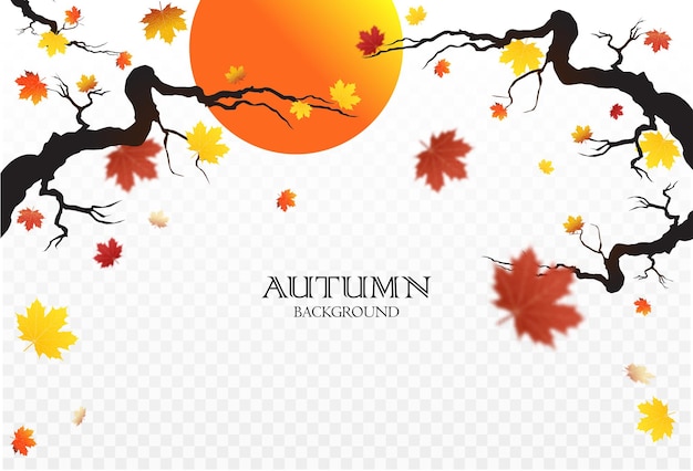 Herfst vallende bladeren achtergrond vector sjabloon blad vector