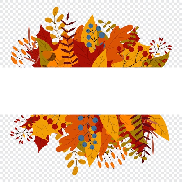 Herfst vector banner van bladeren en takken Hallo herfst vallende bladeren Herfst gebladerte herfst en populaire bladeren Herfst ontwerp Vector illustratie