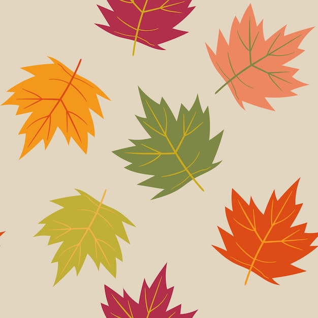 Herfst vector naadloze patroon Patroon met esdoorn bladeren vlakke stijl