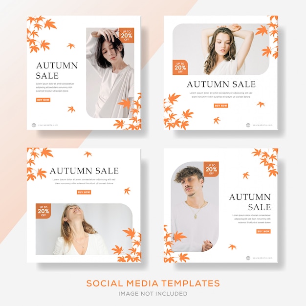 Herfst verkoop banners sjabloon post voor sociale media.