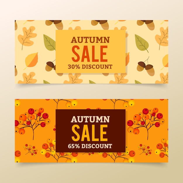 Herfst verkoop banners