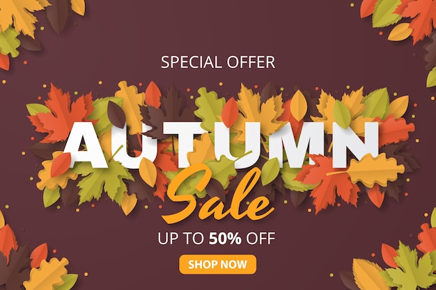 Herfst verkoop sjabloon banner vector