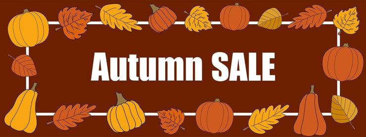 Herfst verkoop vector promotie rechthoek banner met wit frame