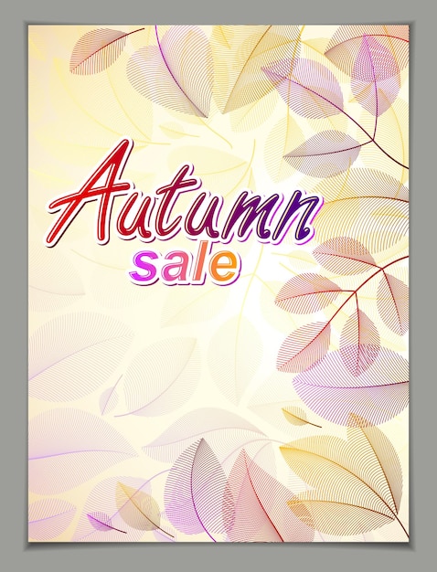 Herfst verticale banner ontwerp, vector gele en rode bladeren bloemen mooie achtergrond, herfst Sale, reclame poster, brochure of flyer ontwerp. Stijlvolle stijlvolle botanische tekening, milieu.