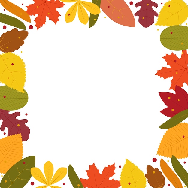 Herfst vierkant frame gemaakt van bladeren Vector illustratie