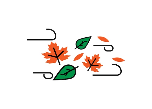 Herfst wind pictogram clipart ontwerp sjabloon illustratie geïsoleerd