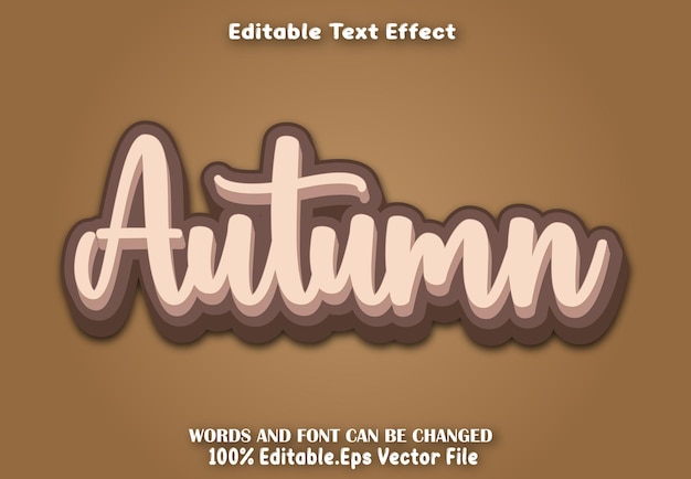 Herfstbewerkbare tekst-effect cartoon stijl