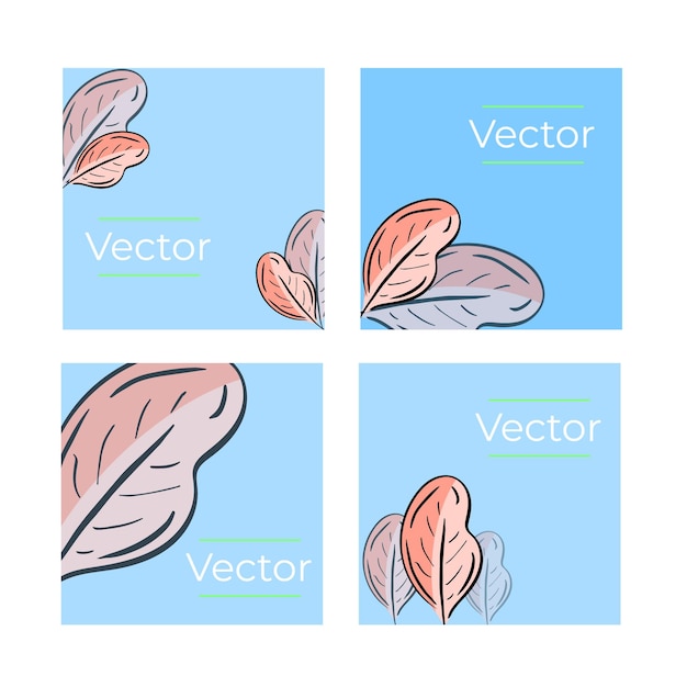 Herfstbladeren handgetekende reeks illustraties