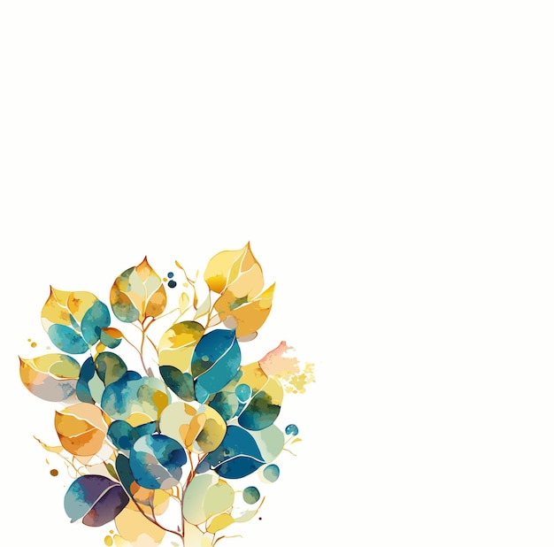 Herfstbladeren in aquarel stijl achtergrond ornament illustratie