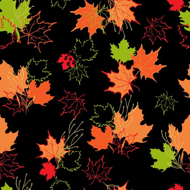 Herfstbladeren vector naadloze patroon achtergrond voor stoffen prints verpakking en ansichtkaarten