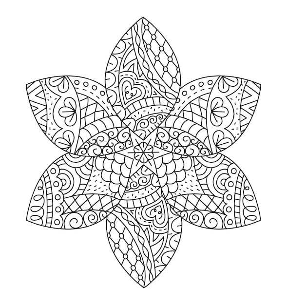 Herfstbladeren zentangle kleurplaat