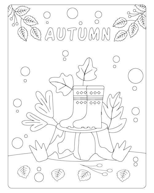 Herfstkleurplaten voor kinderen Premium Vector