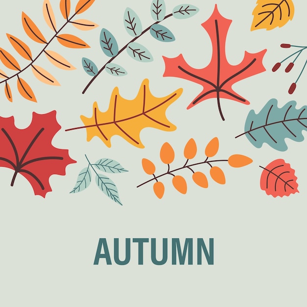 Herfstposter of kaart in trendy ontwerp Herfst Thanksgiving dag achtergrond in platte stijl