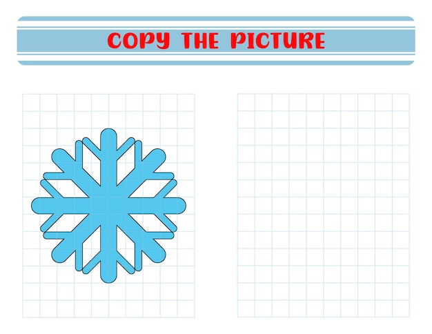 Herhaal de afbeelding kleurboek voor kinderen kinderonderwijs sneeuwvlok