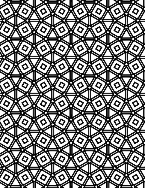 Herhaalde geometrische patroon illustratie zwart-wit