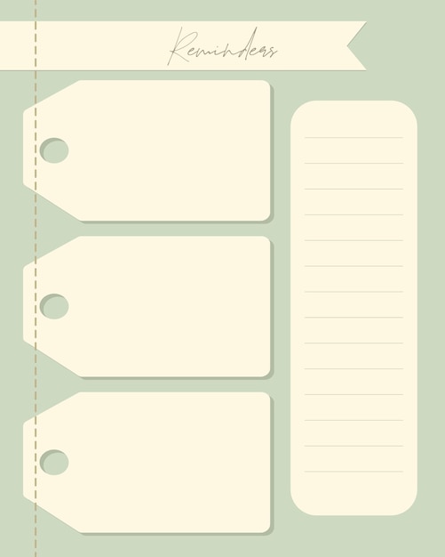 Herinneringen Takenlijst planner notities blanco label ideeën plannen vintage