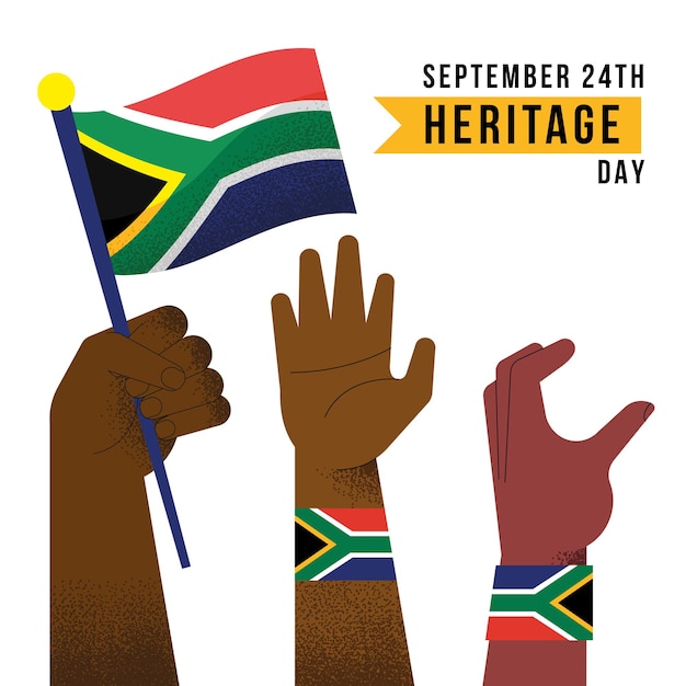 Vector heritage day celebration with hands