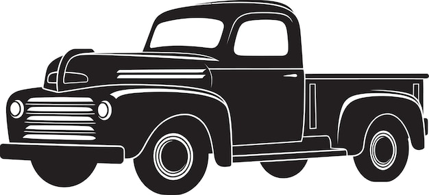 Vettore heritage drives vintage emblem icon retro rig black pickup logo