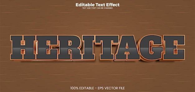 Эффект редактируемого текста Heritage в стиле Vintage trend