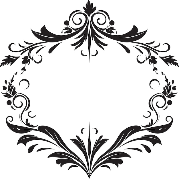 Heritage Hues Vintage European Border Logo in Elegant Black Epoch Elegance Monochrome Logo Design w
