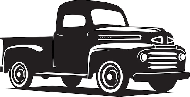 Heritage trucks vintage emblem design retro cargo black pickup emblem emblem (emblema di camion d'epoca)