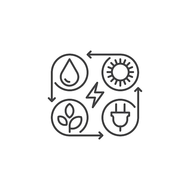 Hernieuwbare energie Vector overzicht pictogrammalplaatje