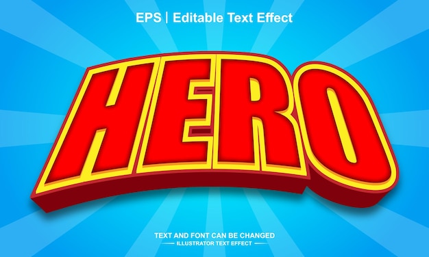 Vector hero 3d editable text effect