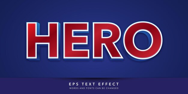 Vector hero 3d editable text effect