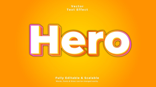 Hero 3d text Effect free vector