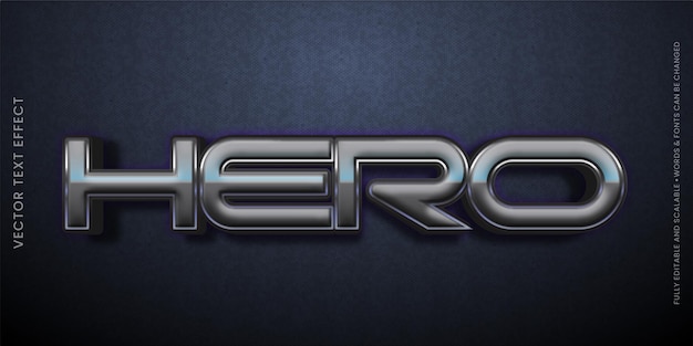 Vector hero bewerkbare 3d vectorteksteffect