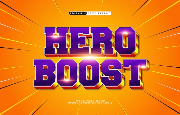Hero Boost: 편집 가능한 텍스트 효과와 강력한 영웅 텍스트 효과