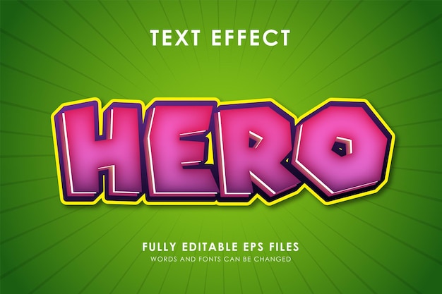 Hero colorful editable text effect